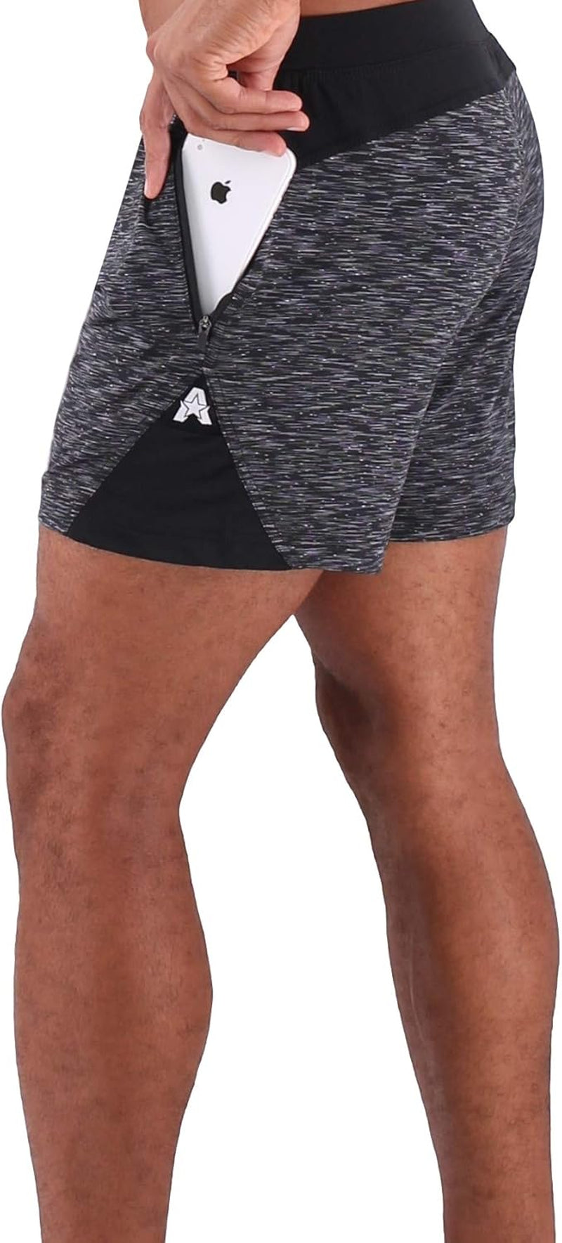 Isoflex 5 Inch Men'S Workout Shorts - Zipper Pocket Short for Running, Athletic & Gym Training