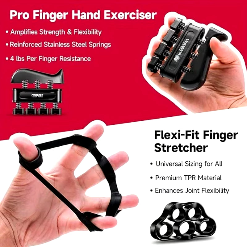 Grip Strengthener - 5 Piece Kit with Hand Grips, Dice, and Penalty Cards - Adjustable Resistance for Forearm Strength Training