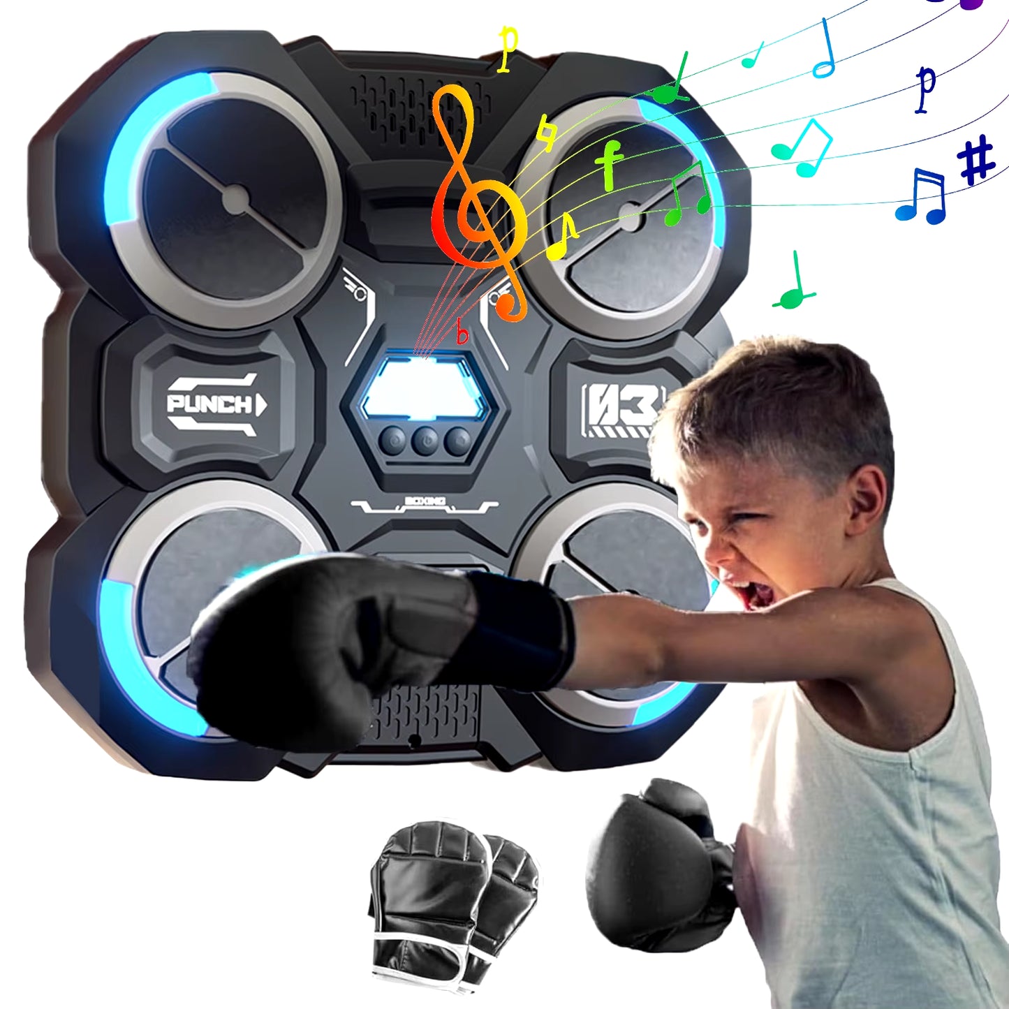 Funny Music Boxing Machine for Children Smart Music Boxing Machine Wall Mounted Decompression Wall Target Toys Boxing Trainer